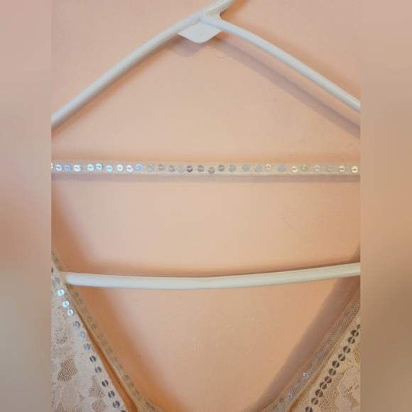 SOLD Free People On The Town Tank, Boho, Lace Tulle, Eclectic, Ivory, XS, NWOT, - Picture 13 of 16